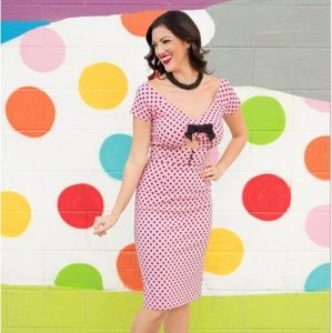 NWT Tatyana 3xl shame pencil dress pink polka dot